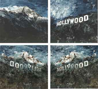 Li Qing , ‘Mutual Undoing and Unity: Mountain & Hill’, 2008, oil on canvas, diptych; and a set of two C-print, oil on canvas 200 x 220 cm, C-print: 59 x 65.5 cm